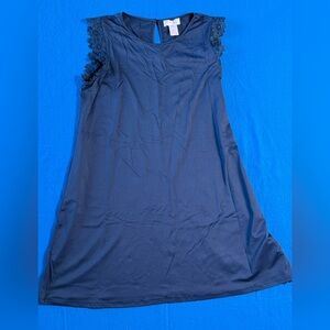 Stella Parker Eyelet Lace Flutter Sleeve Lightweight Shift Dress Swim Cover Sz M